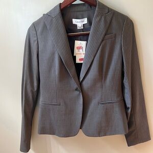 NEW WITH TAG Calvin Klein wool striped blazer jacket, size 2